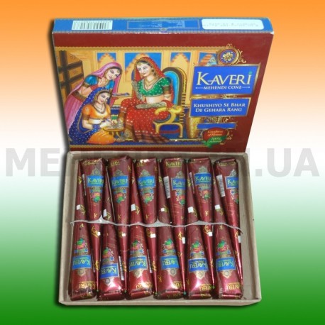 Хна для тату Kaveri (коробка 12 конусов)